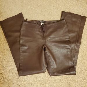 Chocolate brown leather pants Sz 6 Moda Int.